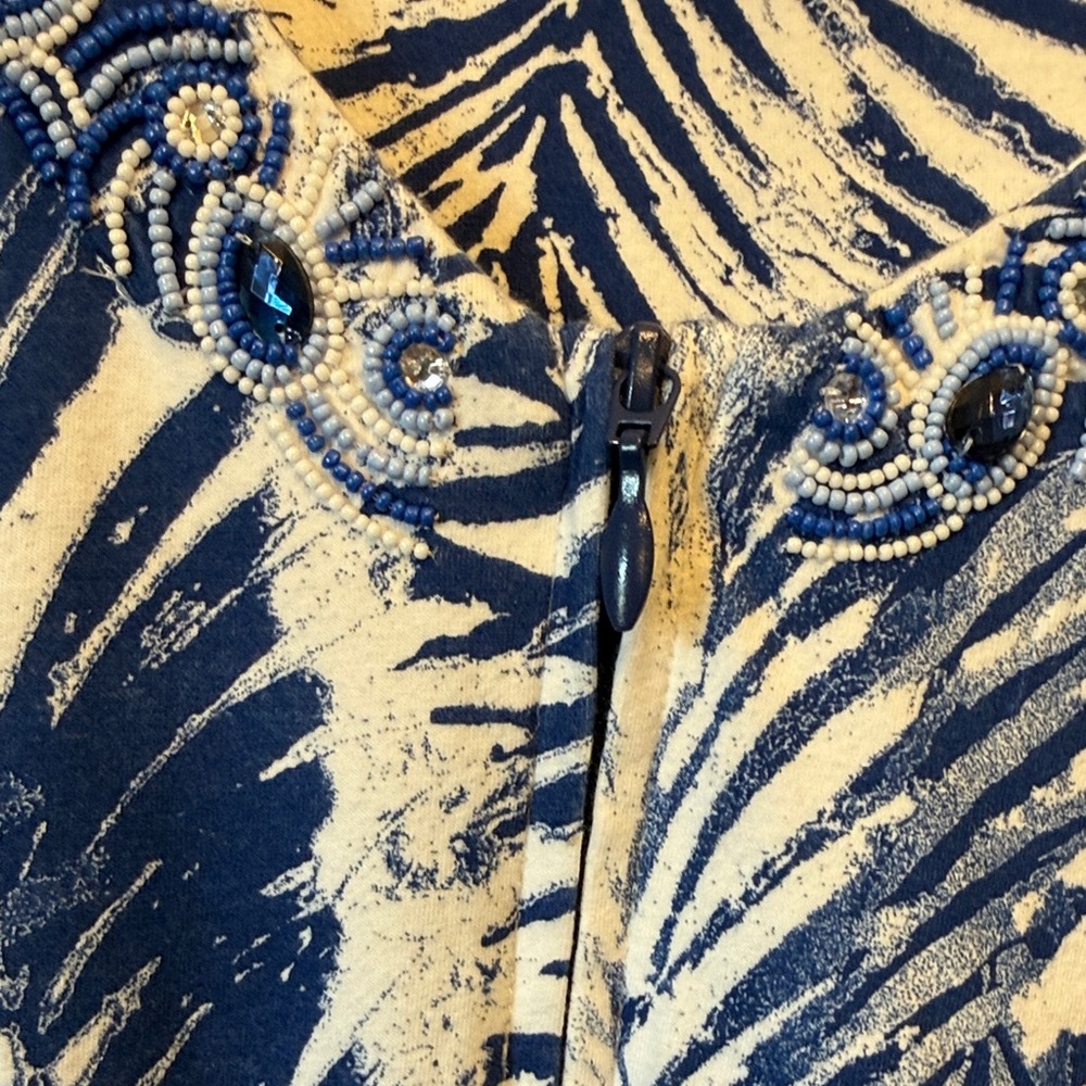 Go Softly Blue and White Dress - Picture 9 of 14